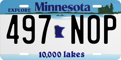 MN license plate 497NOP