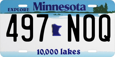 MN license plate 497NOQ