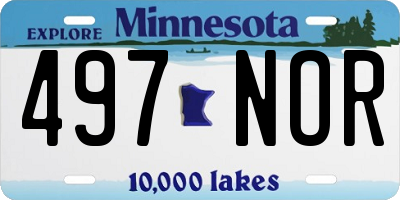 MN license plate 497NOR