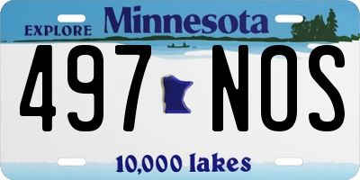 MN license plate 497NOS