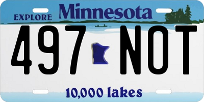 MN license plate 497NOT