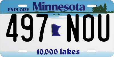MN license plate 497NOU