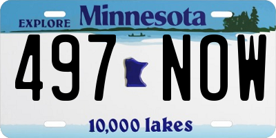 MN license plate 497NOW