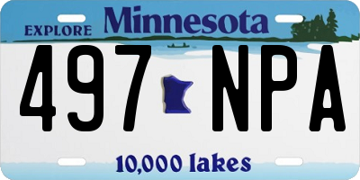 MN license plate 497NPA