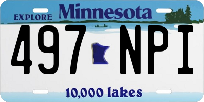 MN license plate 497NPI
