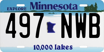 MN license plate 497NWB