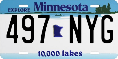 MN license plate 497NYG
