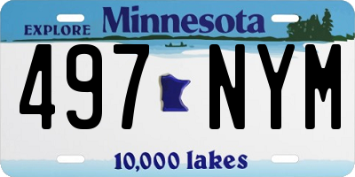 MN license plate 497NYM