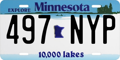 MN license plate 497NYP