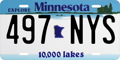 MN license plate 497NYS
