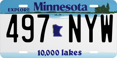 MN license plate 497NYW