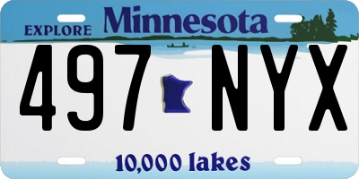 MN license plate 497NYX