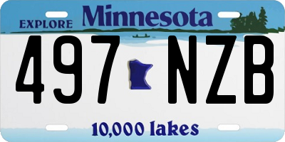 MN license plate 497NZB