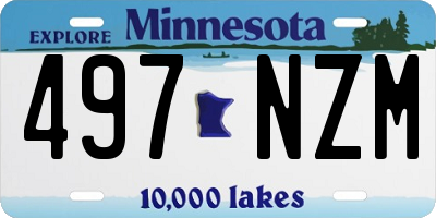 MN license plate 497NZM