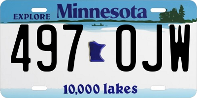 MN license plate 497OJW