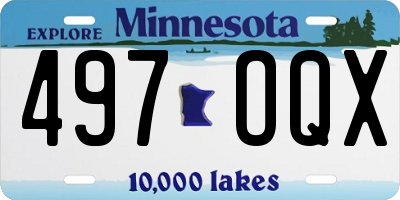 MN license plate 497OQX