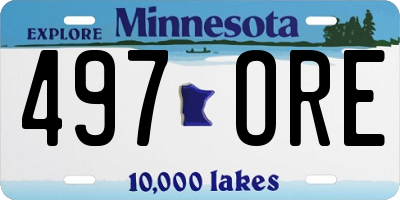 MN license plate 497ORE