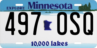 MN license plate 497OSQ