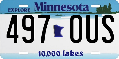 MN license plate 497OUS