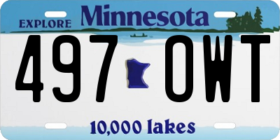 MN license plate 497OWT