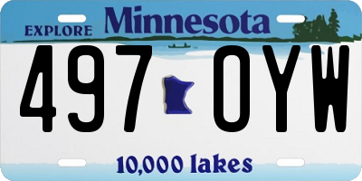 MN license plate 497OYW
