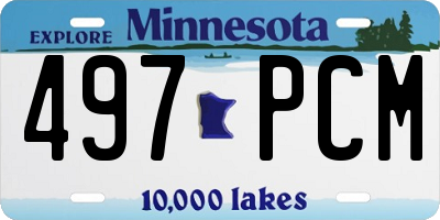 MN license plate 497PCM