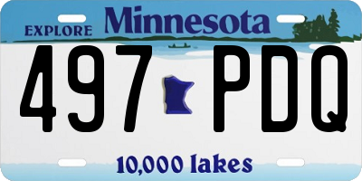 MN license plate 497PDQ
