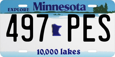 MN license plate 497PES