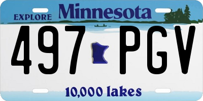 MN license plate 497PGV