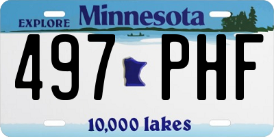 MN license plate 497PHF