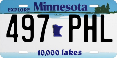 MN license plate 497PHL