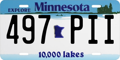 MN license plate 497PII