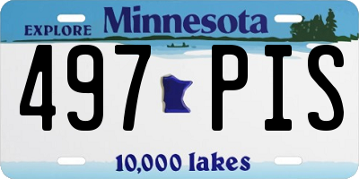 MN license plate 497PIS