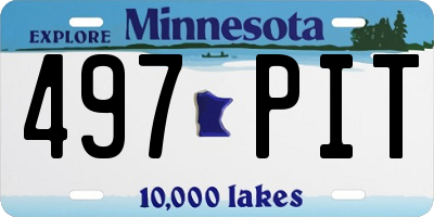 MN license plate 497PIT