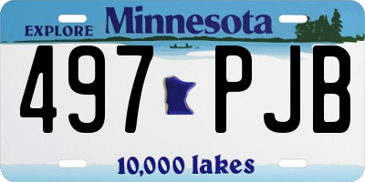 MN license plate 497PJB