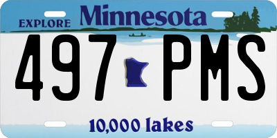 MN license plate 497PMS