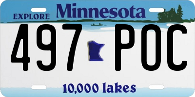 MN license plate 497POC
