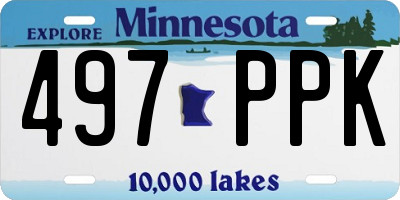 MN license plate 497PPK