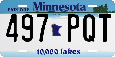 MN license plate 497PQT