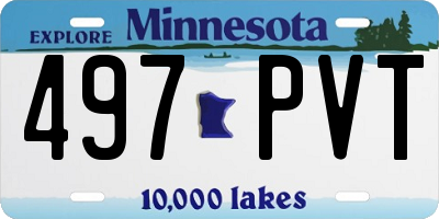 MN license plate 497PVT