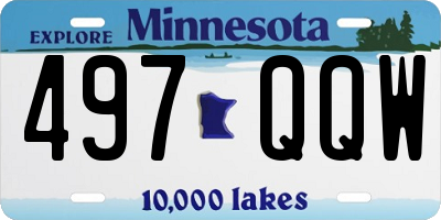 MN license plate 497QQW