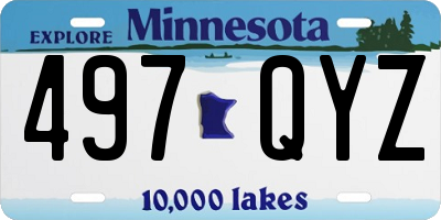 MN license plate 497QYZ