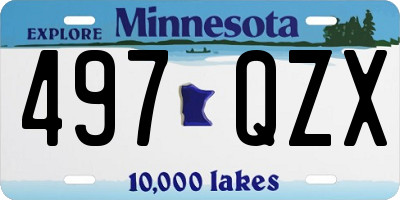 MN license plate 497QZX