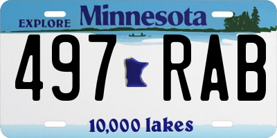MN license plate 497RAB