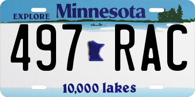 MN license plate 497RAC