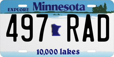 MN license plate 497RAD