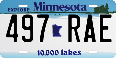 MN license plate 497RAE