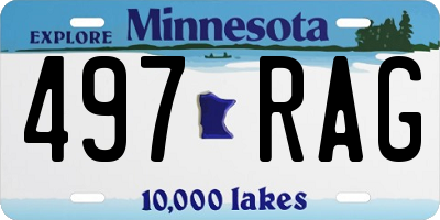MN license plate 497RAG