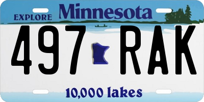 MN license plate 497RAK