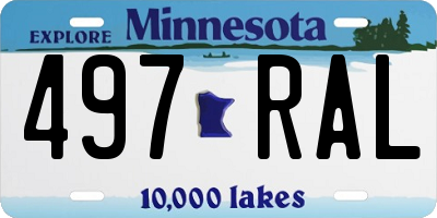 MN license plate 497RAL